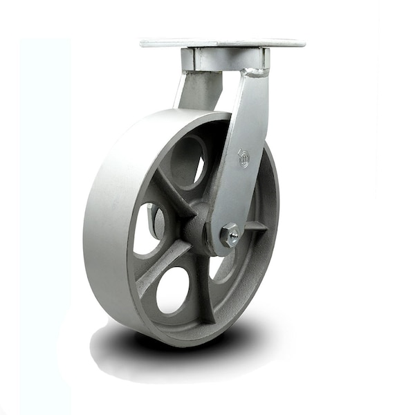 12 Inch Heavy Duty Red Semi Steel Cast Iron Wheel Swivel Caster with Swivel Lock